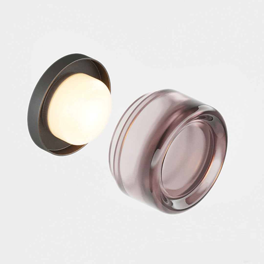 Aurelva Wall Lamp | Modern LED Sconce In An Amber, Smoke Grey or White Glass Colourway Finish