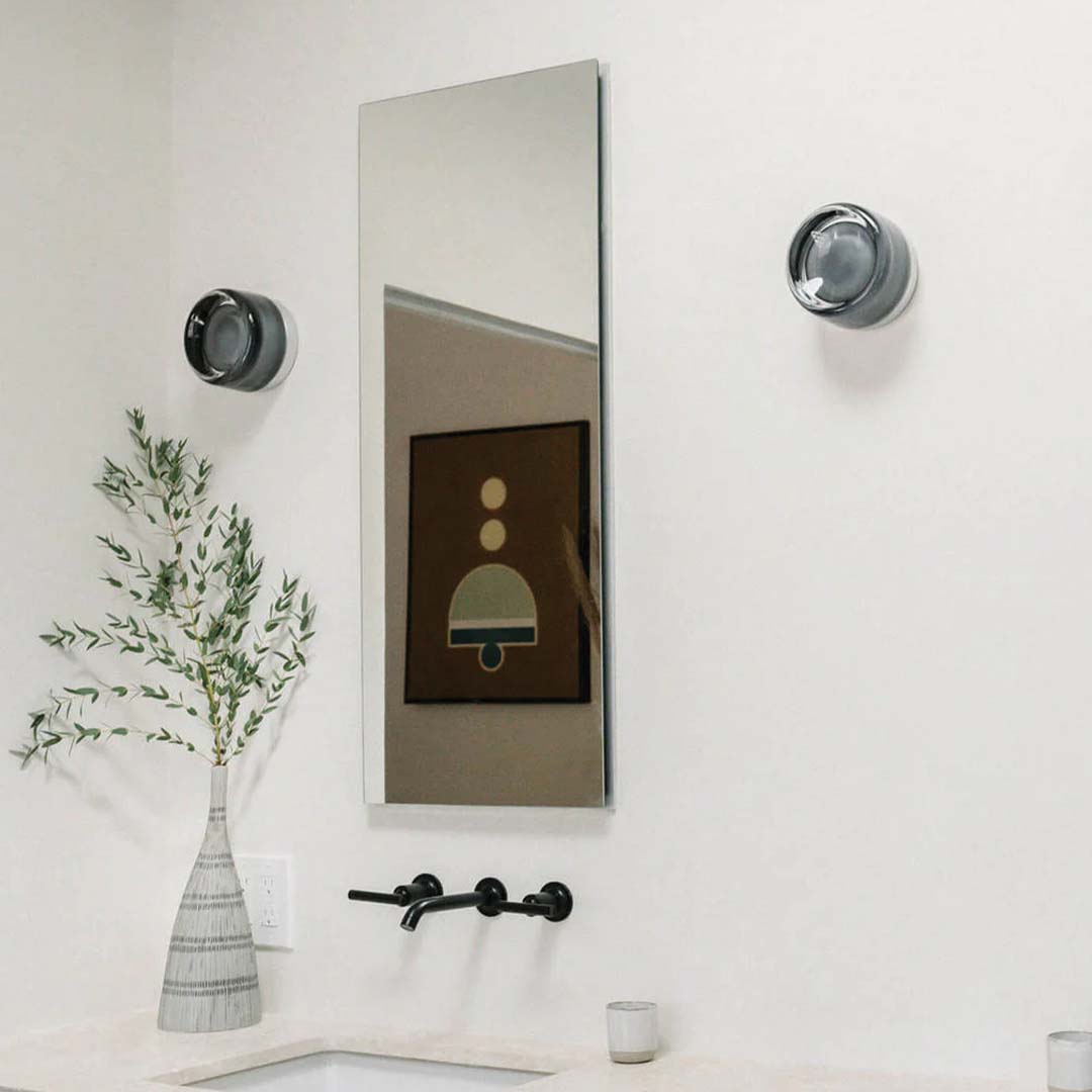 Aurelva Wall Lamp | Modern LED Sconce In An Amber, Smoke Grey or White Glass Colourway Finish
