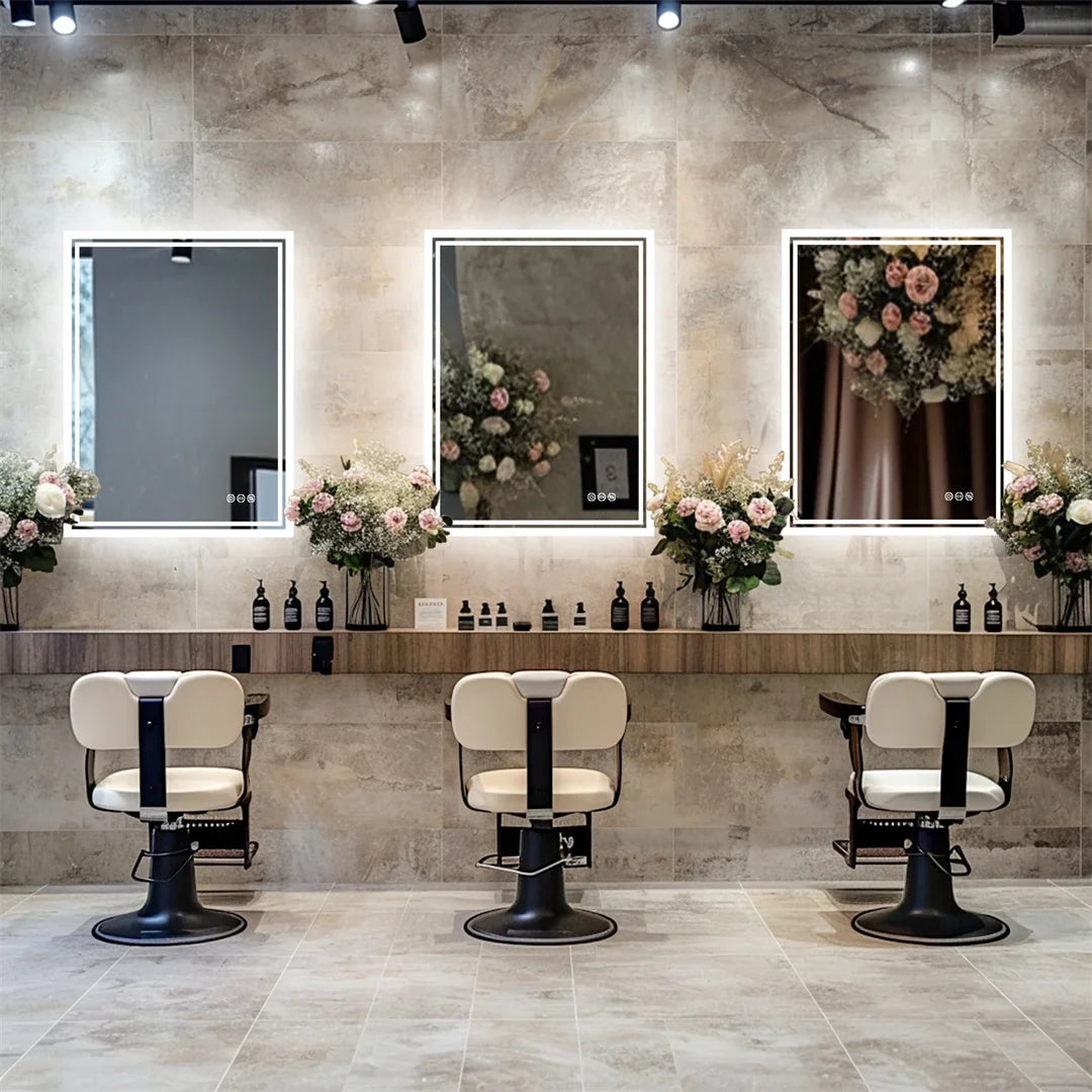 Clarelle LED Bathroom Mirror | Frameless Backlit Dimmable Anti Fog Vanity Mirror In Three Sizes