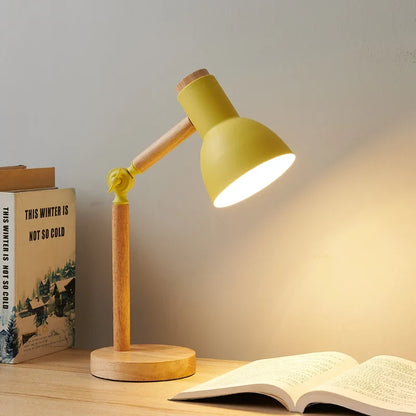 Nordic Wooden Desk Lamp | Adjustable Modern Table Light For Studies and Home Office Work Desks