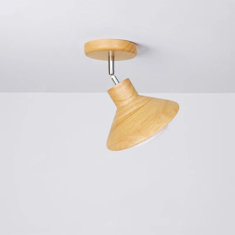 Timberlume Ceiling Lamp | Natural Timber Cone Design In Warm White or Cool White LED Light