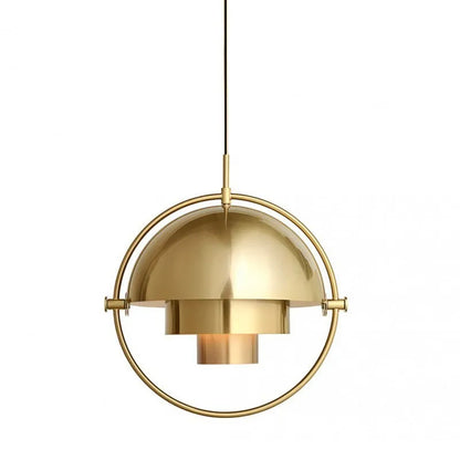 Modern Nordic Pendant Light | Sculptural Layered Metal Suspension Lamp In Three Metal Finishes