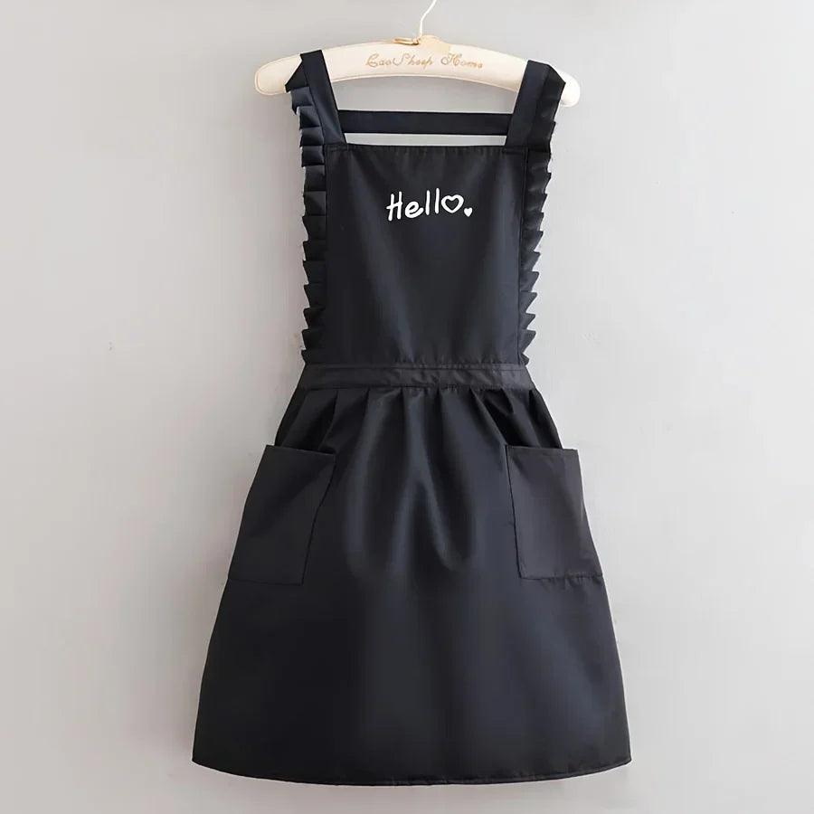 Bloomsmith Waterproof Floral Apron | Princess Style Work Uniform For Kitchens, Cafes and Salons