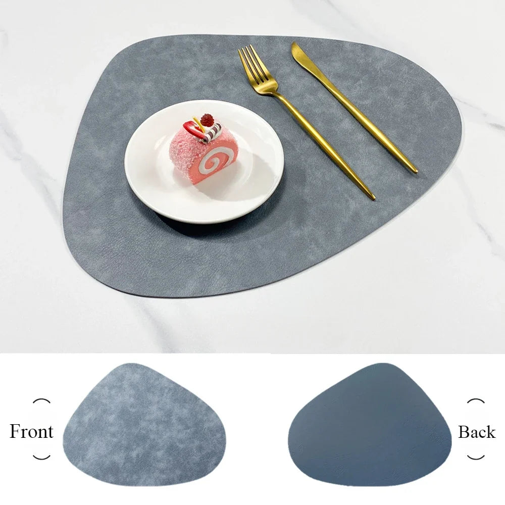 Fjordlay Double Sided Faux Leather Placemats | Non Slip and Heat Resistant Table Mats For Glass