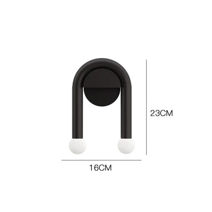 Arkella Modern Wall Light | Minimalist Nordic Arched Iron and Frosted Glass LED Sconce Design