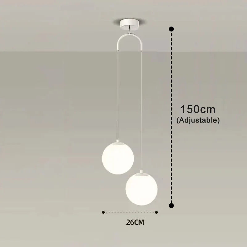 Globara Pendant Light | Nordic Modern Glass Globe Design In One or Two Globe Head Configurations