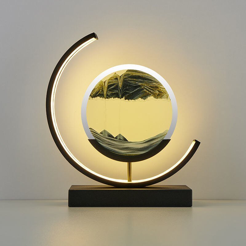 Dunefall Quicksand LED Table Lamp | Flowing Sand Art Lamp For Desks, Offices and Home Bedsides