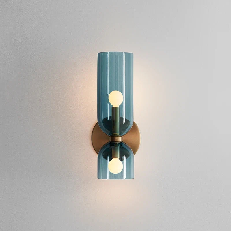 Nordic Glass Wall Lamp | Smoked Tube Design Sconce For Bedrooms and Living Room Side Walls