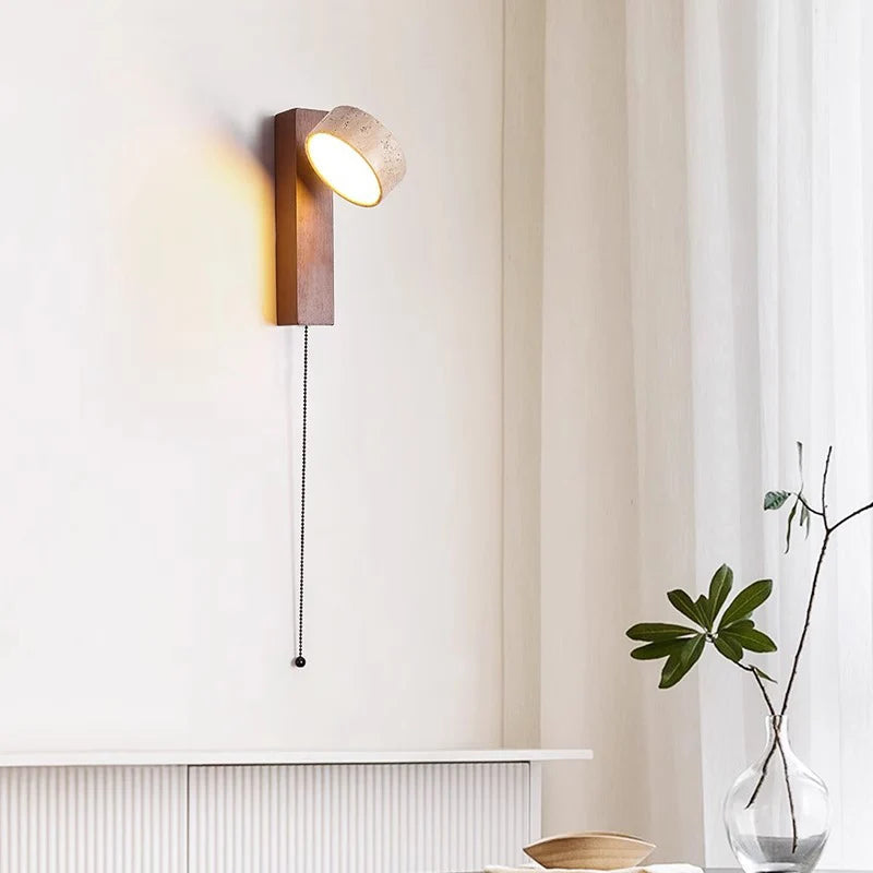 Lumelle Wall Lamp | French Wabi Sabi Headboard Light With A Pull Switch, In Two Wall Designs