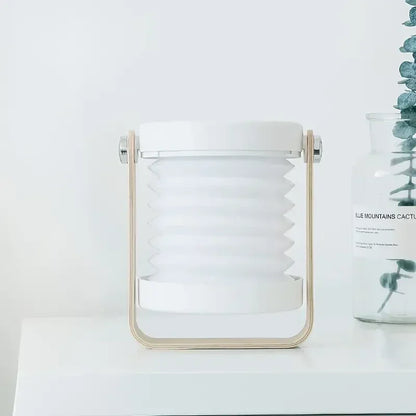 Creative Wooden Handle Portable Lantern | Folding Rechargeable Table Lamp In Three Colours