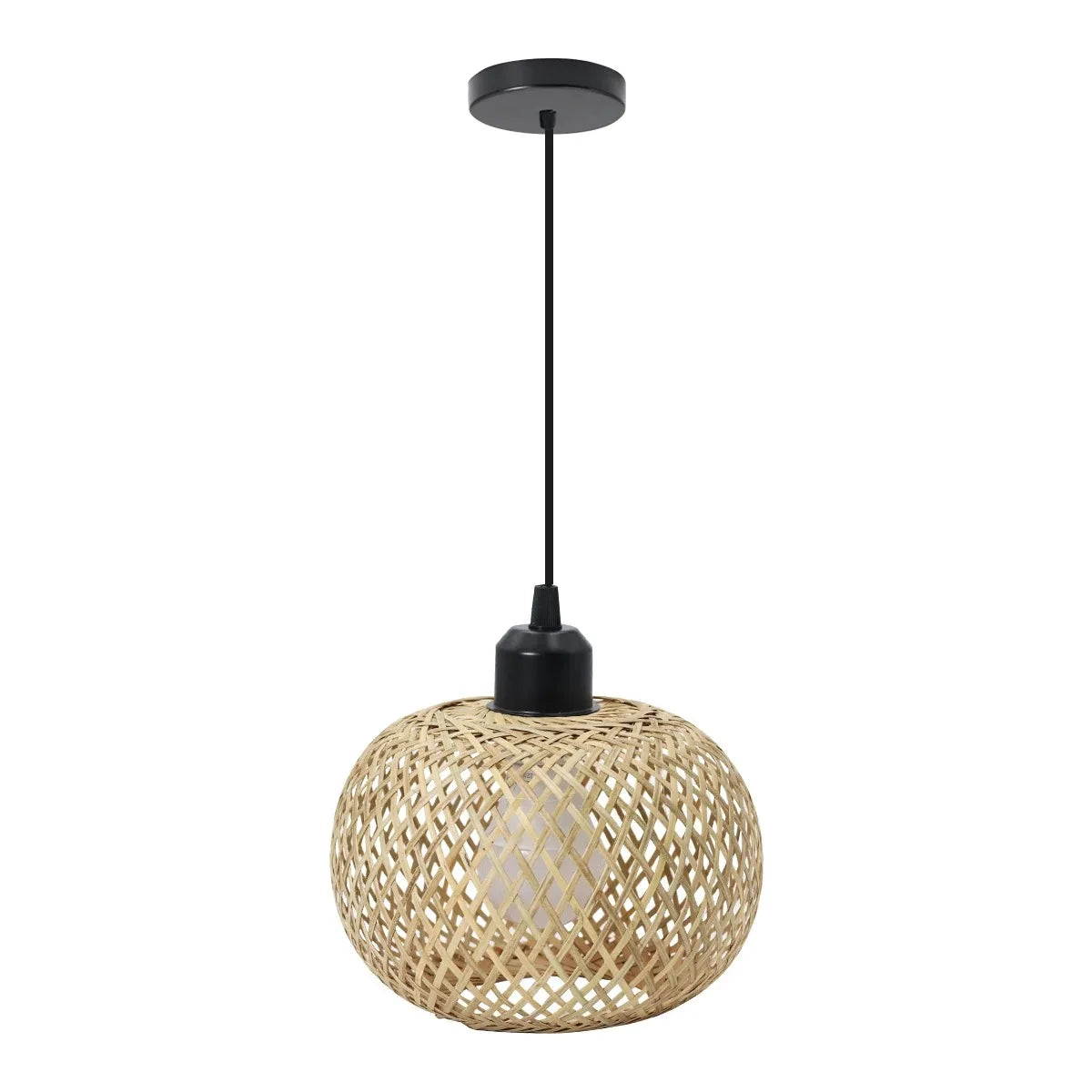 Weavora Bamboo Ceiling Lamp | Handwoven Rattan LED Fixture In Two Different Woven Weave Designs