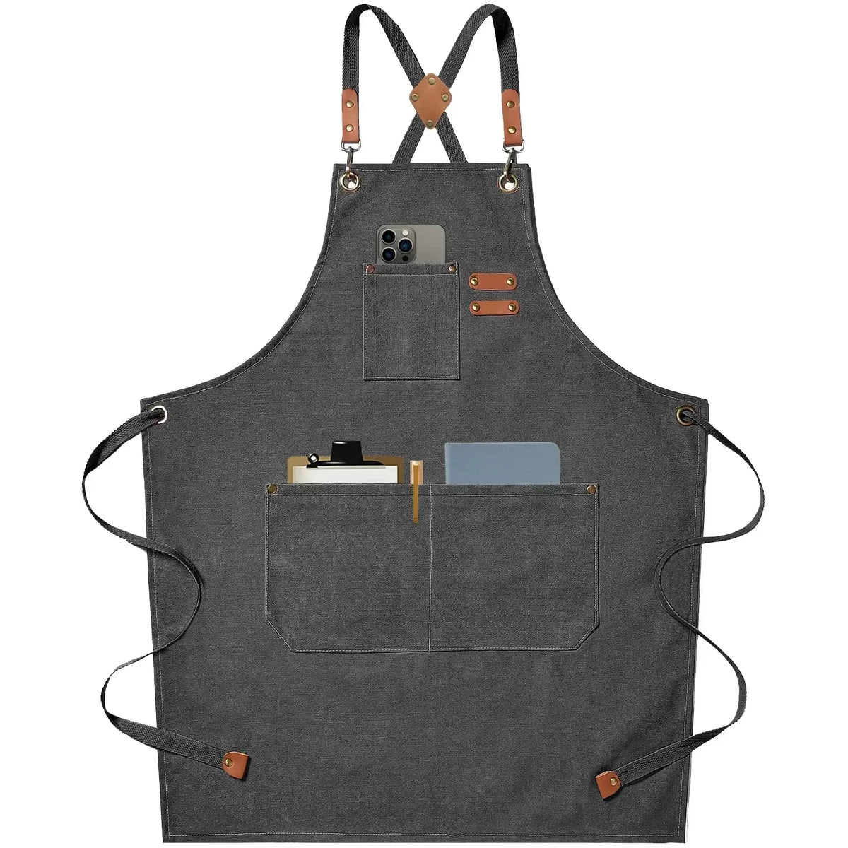 Canvara Canvas Kitchen Apron | Unisex Chef and Workwear Apron With An Adjustable Neck Strap