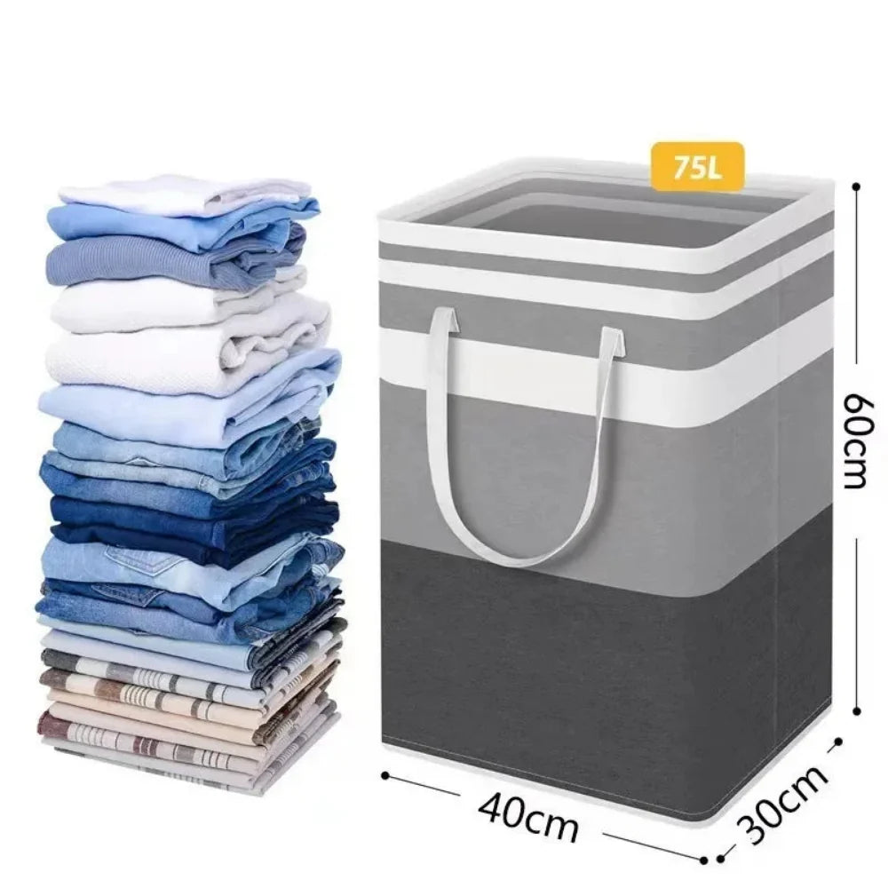 Havlin 75L Waterproof Laundry Basket | Foldable Fabric Hamper With Carry Handles For Bedrooms