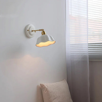 Nordic Cream Ceramic Wall Lamp | Vintage Style Sconce For Bedrooms, Halls and Landing Walls