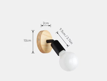 Vintage Retro Wall Lamp | Adjustable Wooden And Metal Sconce In A Black or White Metal Finish