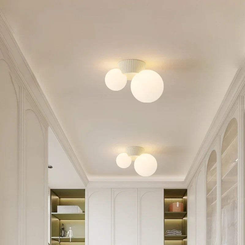 Belorra Ceiling Light | French Modern Double Globe Design In Four Soft Muted Shade Colours