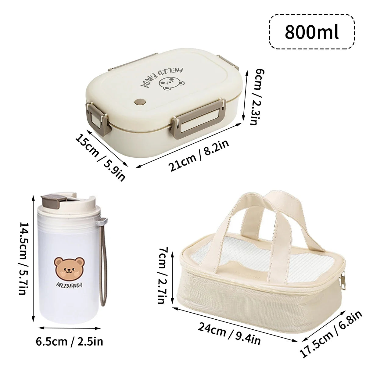 Crispcase Portable Bento Lunch Box | Leak Proof 3 Compartment Food Container For Work Lunches