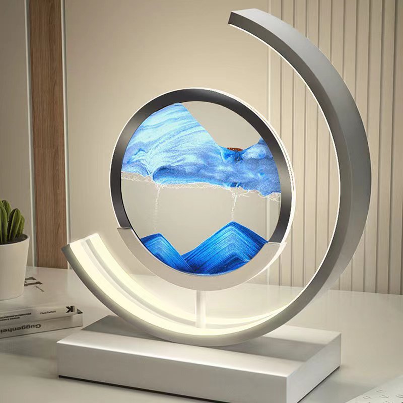 Dunefall Quicksand LED Table Lamp | Flowing Sand Art Lamp For Desks, Offices and Home Bedsides