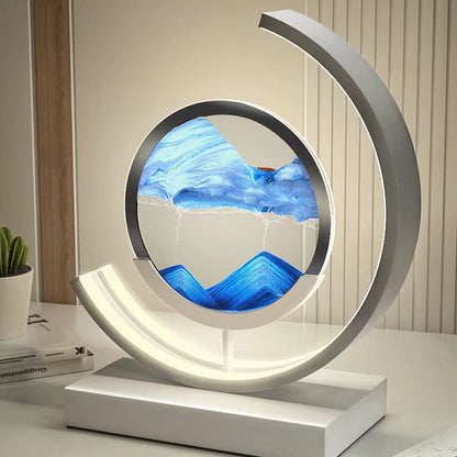 Dunefall Quicksand LED Table Lamp | Flowing Sand Art Lamp For Desks, Offices and Home Bedsides