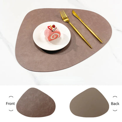 Fjordlay Double Sided Faux Leather Placemats | Non Slip and Heat Resistant Table Mats For Glass