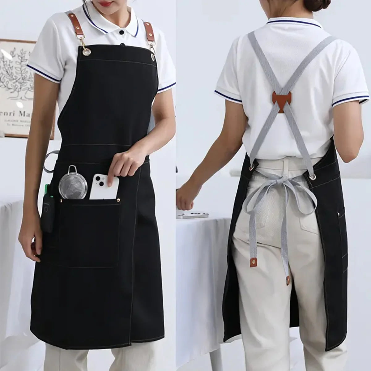 Splitcraft Waterproof Canvas Apron | Split Skirt Design With Pockets For Trades and Kitchens