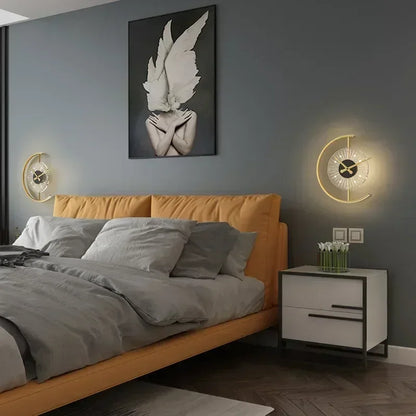 Chronova Wall Lamp Clock | Post Modern LED Sconce With An Integrated Clock Face For Bedrooms