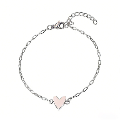 Matching Couple Heart Bracelet Set | Adjustable Chain Jewellery Gift For Partners and Friends
