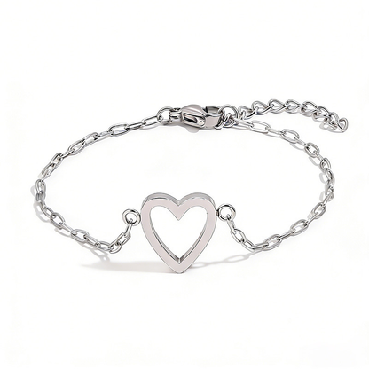 Matching Couple Heart Bracelet Set | Adjustable Chain Jewellery Gift For Partners and Friends
