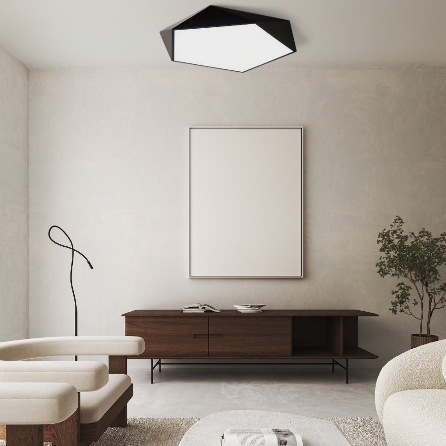 Vaultra Ceiling Light | Modern Geometric LED Flush Mount For Living Rooms, Halls and Bedrooms
