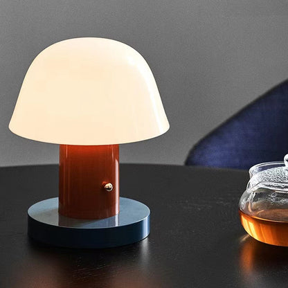 Mushroom Table Lamp | Modern Rechargeable Cordless LED Light For Tables, Travel and Camping