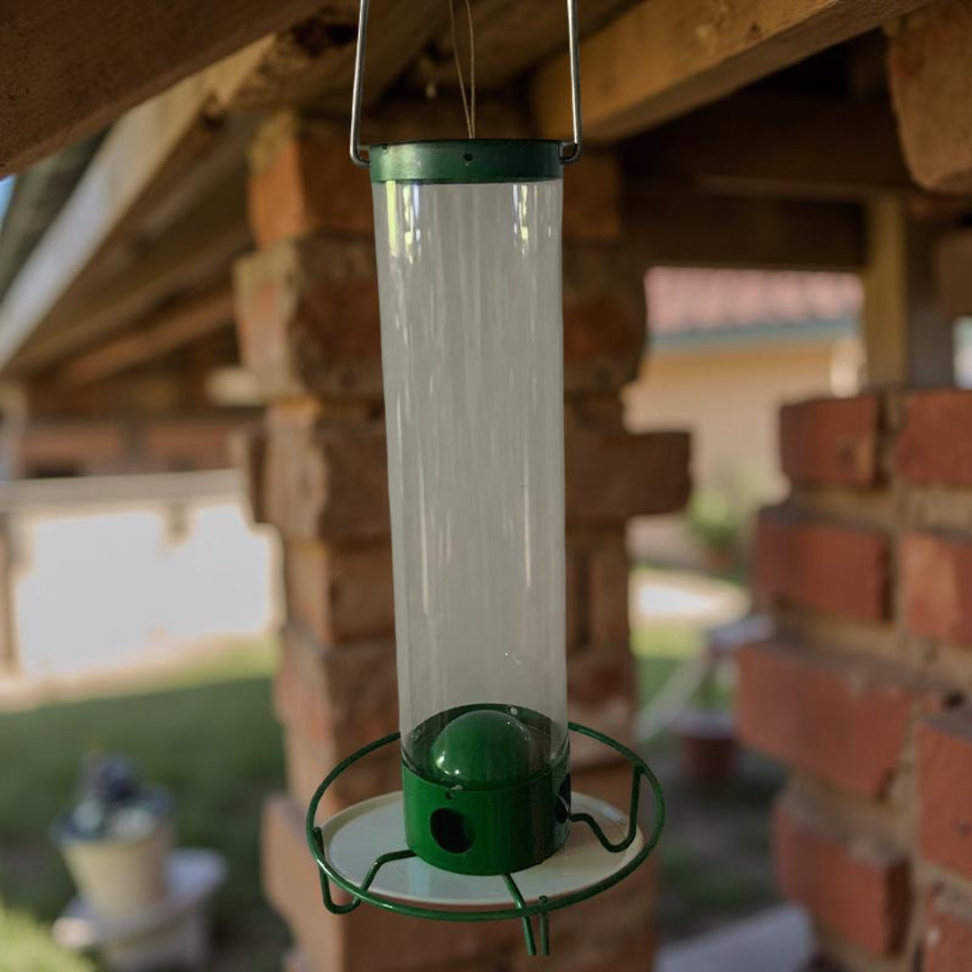 Squirrel Proof Metal Bird Feeder | Hanging Tube Feeder For Backyards, Gardens and Small Patios