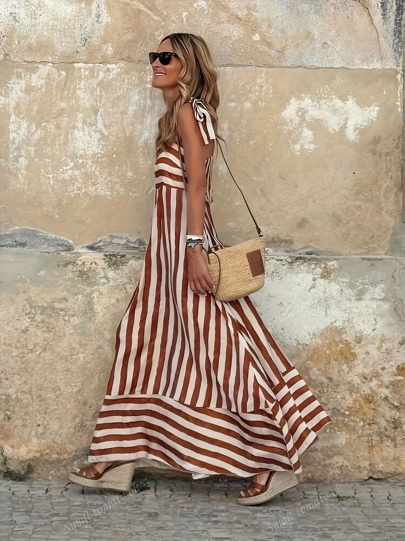 Rova Striped Maxi Dress