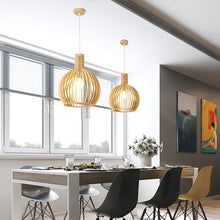 Handcrafted Wooden Pendant Light | Natural Scandinavian Ceiling Lamp For Dining Room Tables