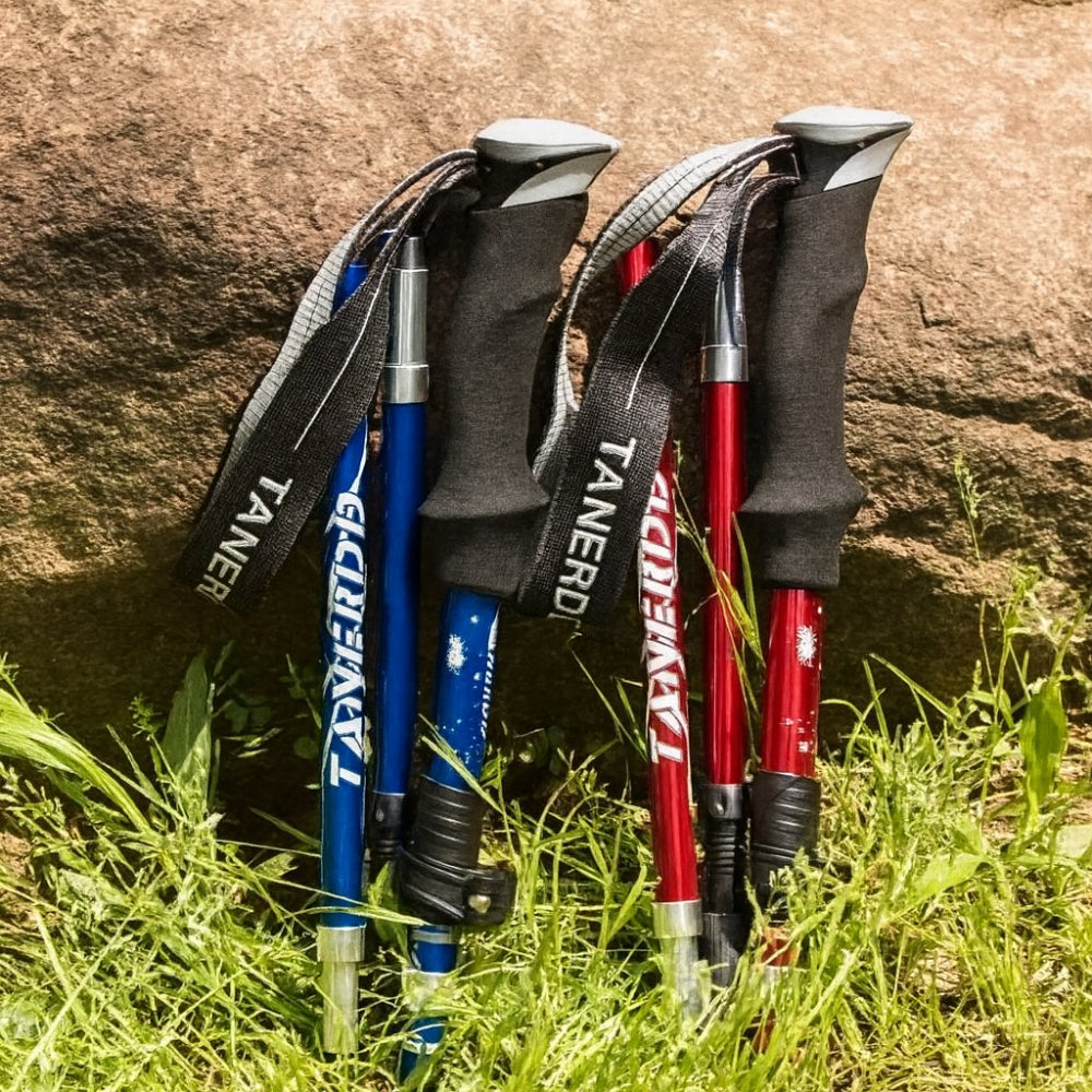 Foldable Telescopic Trekking Poles | Adjustable Hiking Support Sticks For Trails and Backpacking