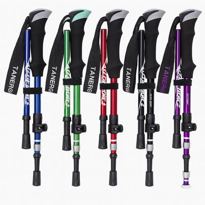 Foldable Telescopic Trekking Poles | Adjustable Hiking Support Sticks For Trails and Backpacking