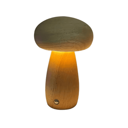 Bolette Mushroom Lamp | Natural Wood Rechargeable Night Light In Two Sizes and Two Timbers