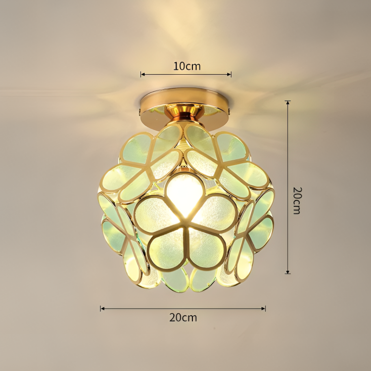 Retro Flower Ceiling Light | Colourful Vintage Inspired PVC Flush Mount In Four Bold Colours