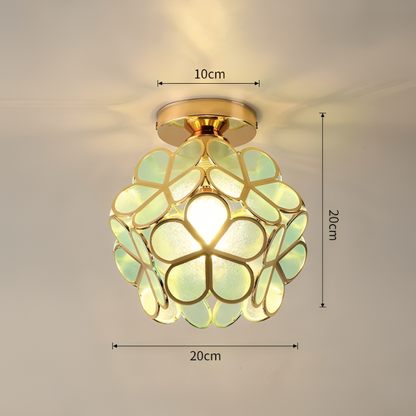 Retro Flower Ceiling Light | Colourful Vintage Inspired PVC Flush Mount In Four Bold Colours