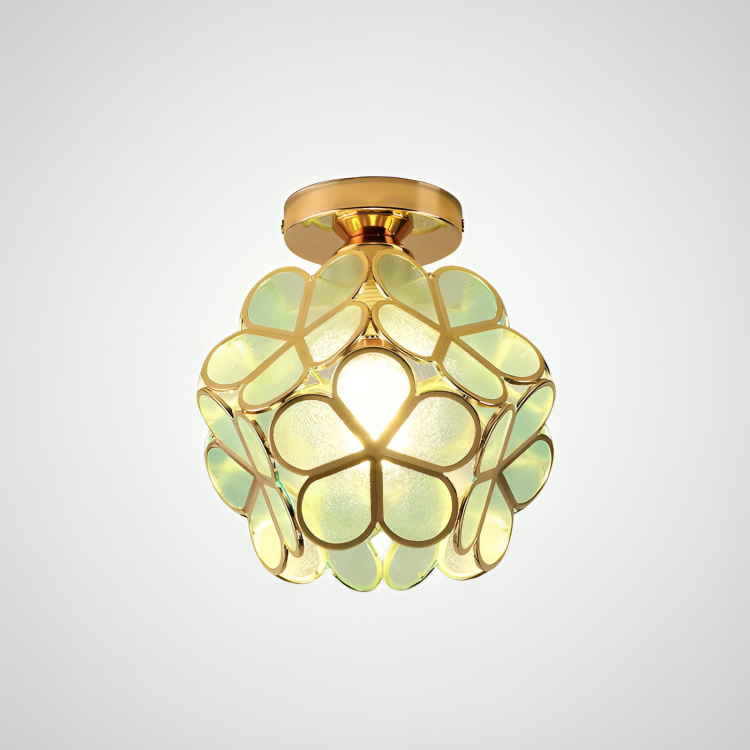 Retro Flower Ceiling Light | Colourful Vintage Inspired PVC Flush Mount In Four Bold Colours