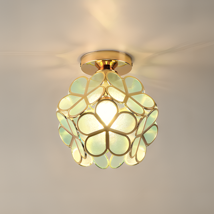Retro Flower Ceiling Light | Colourful Vintage Inspired PVC Flush Mount In Four Bold Colours