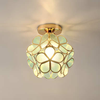 Retro Flower Ceiling Light | Colourful Vintage Inspired PVC Flush Mount In Four Bold Colours