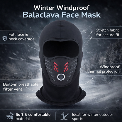 Windproof Thermal Balaclava Face Mask | Full Coverage Winter Neck and Face Warmer For Outdoor Use