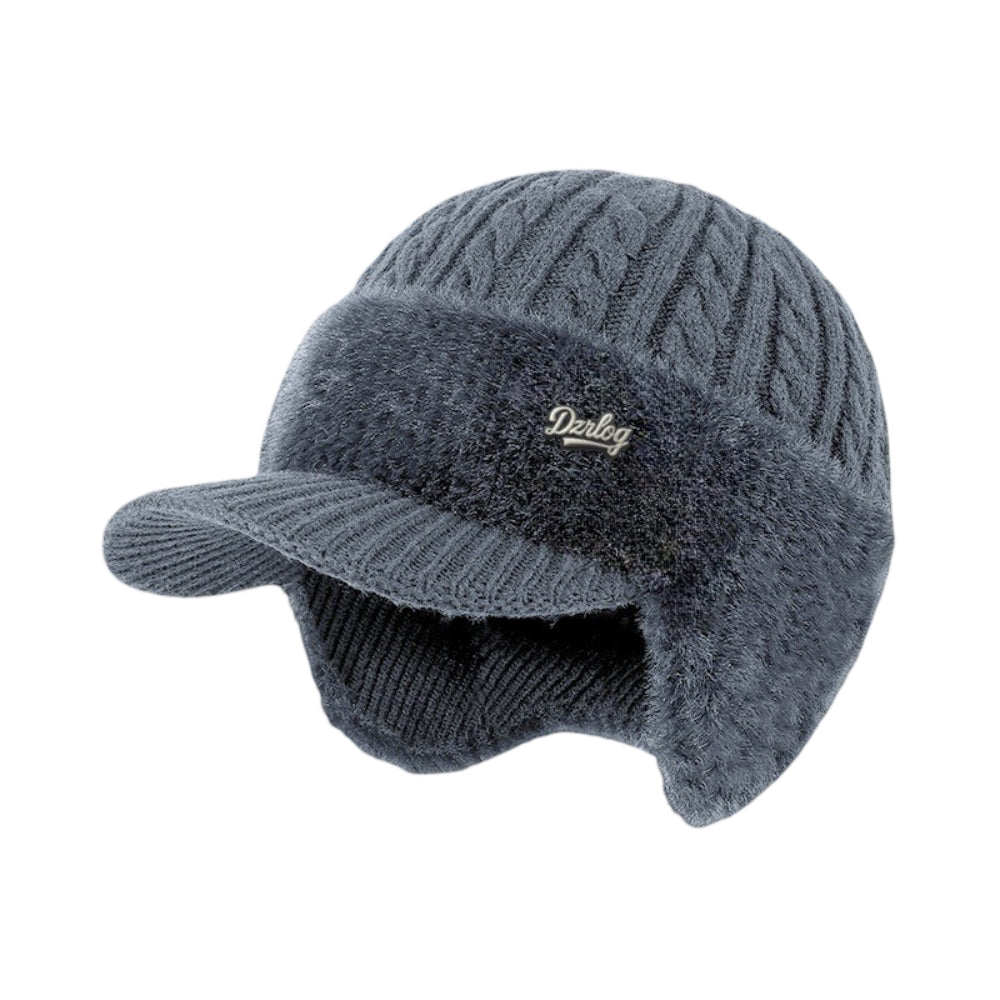 Winter Trapper Hat With Ear Flaps | Warm Knit Cap With Fleece Lining For Cold Weather Outdoors