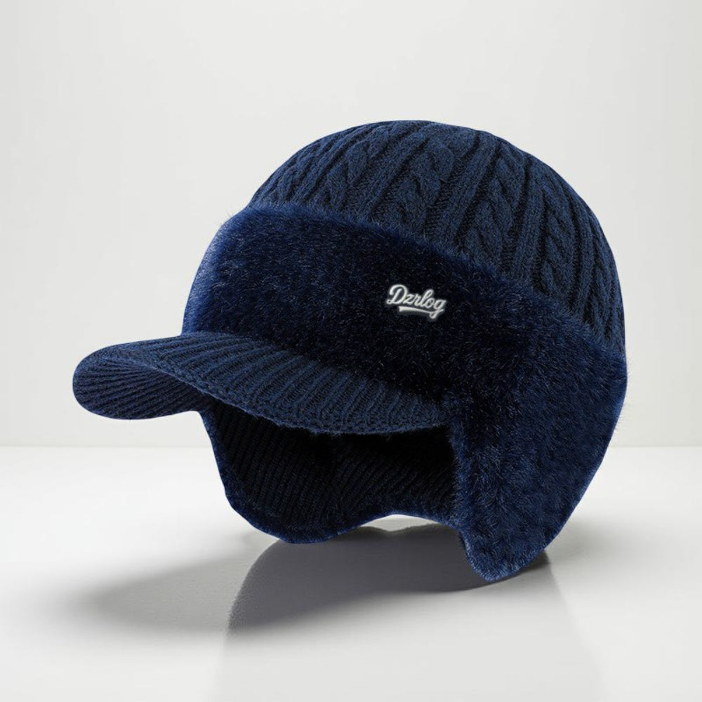 Winter Trapper Hat With Ear Flaps | Warm Knit Cap With Fleece Lining For Cold Weather Outdoors