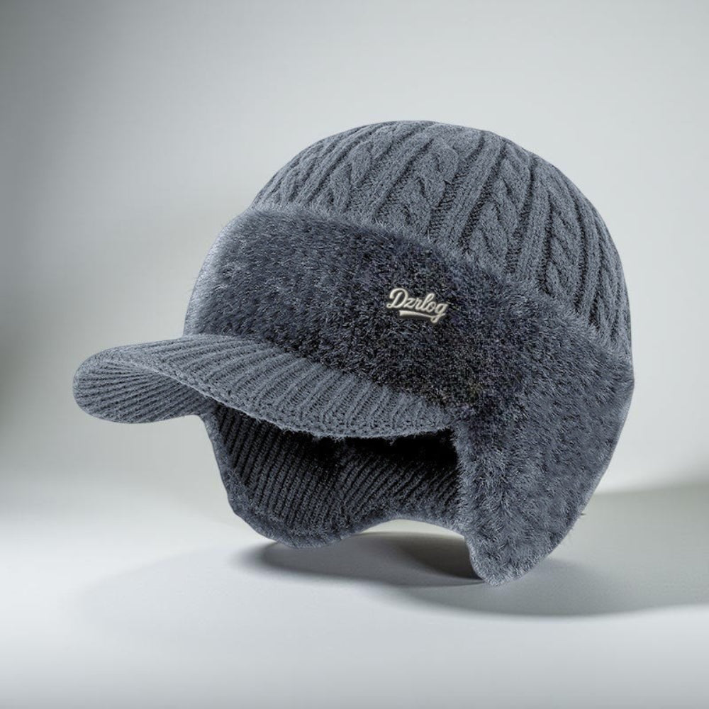 Winter Trapper Hat With Ear Flaps | Warm Knit Cap With Fleece Lining For Cold Weather Outdoors