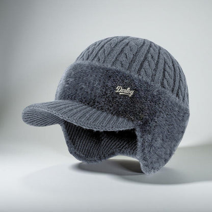 Winter Trapper Hat With Ear Flaps | Warm Knit Cap With Fleece Lining For Cold Weather Outdoors