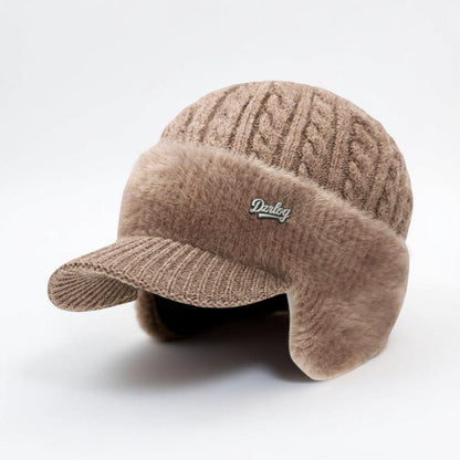 Winter Trapper Hat With Ear Flaps | Warm Knit Cap With Fleece Lining For Cold Weather Outdoors