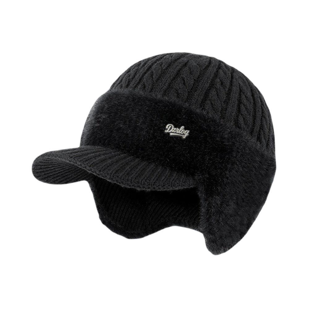 Winter Trapper Hat With Ear Flaps | Warm Knit Cap With Fleece Lining For Cold Weather Outdoors