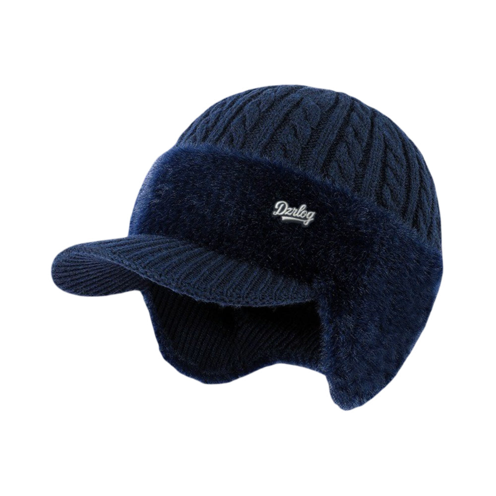 Winter Trapper Hat With Ear Flaps | Warm Knit Cap With Fleece Lining For Cold Weather Outdoors