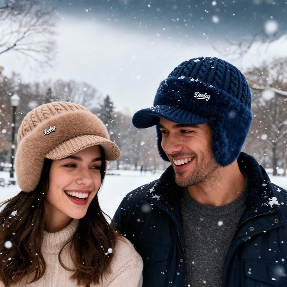 Winter Trapper Hat With Ear Flaps | Warm Knit Cap With Fleece Lining For Cold Weather Outdoors